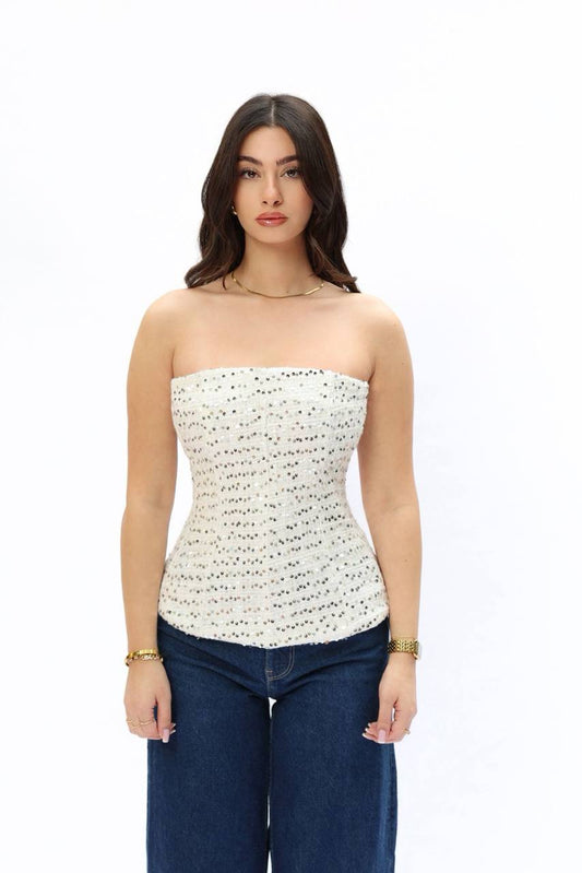 004 - Tweed Corset - White